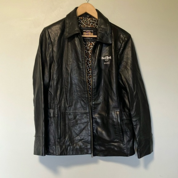 Hard Rock Hotel Orlando Black Leather Jacket - Picture 1 of 6